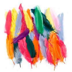 Plumas, L. 12-15 cm, surtido de colores, 350 ud/ 1 paquete