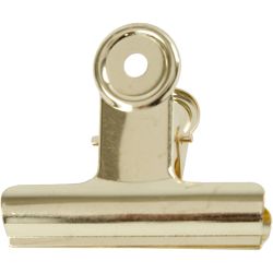 Clip de bulldog metálico, A: 7,5 cm, latón, 6 ud/ 1 paquete