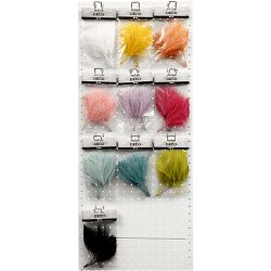 Plumas artificiales, L. 15 cm, A: 8 cm, surtido de colores, 10x10 paquete/ 1 paquete