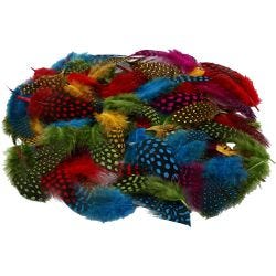 Plumas de gallina de guinea, surtido de colores, 50 gr/ 1 paquete