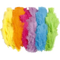 Plumas, L. 11-17 cm, surtido de colores, 144 fajo/ 1 paquete