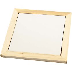 Salvamanteles con marco de madera, 15x15 cm, 1 ud