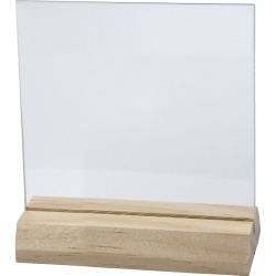 Placa de cristal con soporte de madera
