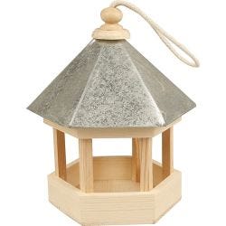 Casita para pájaros con tejado de zinc