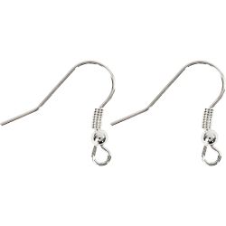 Pendientes de Gancho, L. 18 mm, plata, 10 ud/ 1 paquete