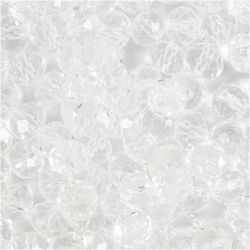 Perlas Facetadas, medidas 5x6 mm, medida agujero 1 mm, cristal, 100 ud/ 1 paquete