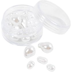 Perlas de Cera, Óvalo, dia 6-14 mm, medida agujero 1,3-1,5 mm, 30 ud/ 1 paquete