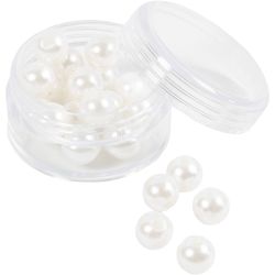 Perlas de Cera, dia 8 mm, medida agujero 2,3 mm, madre perla, 22 ud/ 1 paquete