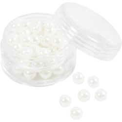 Perlas de Cera, dia 6 mm, medida agujero 1,9 mm, madre perla, 65 ud/ 1 paquete