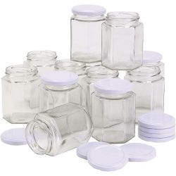 Tarro de vidrio hexagonal