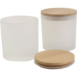 Tarros de vidrio con tapas de madera