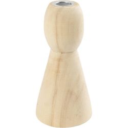 Portavelas de madera cónica