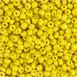 Cuentas de Semillas de Rocaille, dia 3 mm, medidas 8/0, medida agujero 0,6-1,0 mm, amarillo, 25 gr/ 1 paquete
