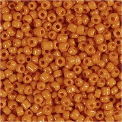 Cuentas de Semillas de Rocaille, dia 3 mm, medidas 8/0, medida agujero 0,6-1,0 mm, naranja, 25 gr/ 1 paquete