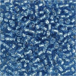 Cuentas de Semillas de Rocaille, dia 3 mm, medidas 8/0, medida agujero 0,6-1,0 mm, turquesa claro, 25 gr/ 1 paquete