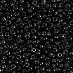Cuentas de Semillas de Rocaille, dia 3 mm, medidas 8/0, medida agujero 0,6-1,0 mm, negro, 25 gr/ 1 paquete