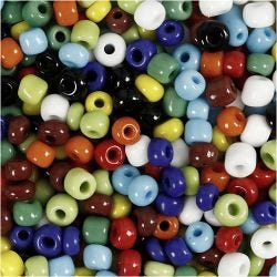 Cuentas de Semillas de Rocaille, dia 4 mm, medidas 6/0, medida agujero 0,9-1,2 mm, surtido de colores, 130 gr/ 1 paquete