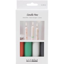 Bolígrafos para velas, negro, verde, gris claro, rojo, 4x30 ml/ 1 paquete