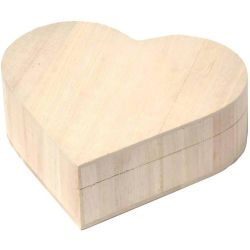 Joyero corazón de madera
