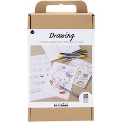 Kit de manualidades Dibujo, Figuras variadas, colores pastel, 1 paquete