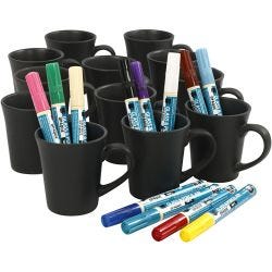 Kit para pintar tazas negras