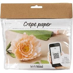Mini Kit de manualidades Papel Crespón, Peonía, Relación crêpe: 180%, 105 gr, 1 paquete