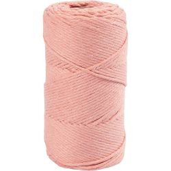 Cuerda de Macramé, L. 198 M, dia 2 mm, rosado, 330 gr/ 1 rollo