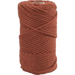 Cuerda de macramé, L. 55 M, dia 4 mm, orange oscuro, 330 gr/ 1 rollo