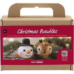 Mini Kit de manualidades Bolas de Navidad, Reno y muñeco de nieve, 1 paquete