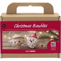 Mini Kit de manualidades Bolas de Navidad, Papá Noel y Ángel, 1 paquete
