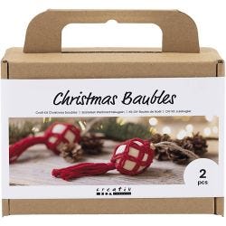 Kit de manualidades Bolas de Navidad, Macramé, rojo navideño, 1 paquete