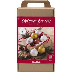 Kit de manualidades Bolas de Navidad, Purpurina, 1 paquete
