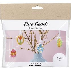 Mini Kit de manualidades Cuentas fusibles, Decoraciones de huevos para colgar, surtido de colores, 1 paquete