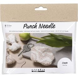 Mini Kit de manualidades Punch Needle, Llavero, beige, 1 paquete