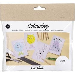 Mini Kit de manualidades Colorear, Monstruo, surtido de colores, 1 paquete