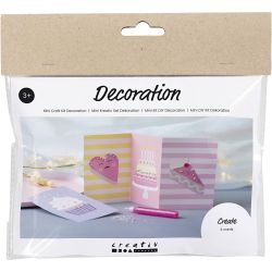 Mini Kit de manualidades Decoración, Pasteles, rosa pastel, lila pastel, amarillo pastel, 1 paquete