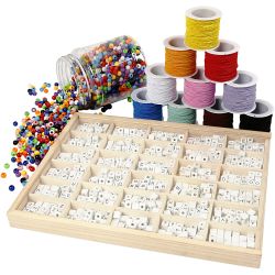 Kit de manualidades grupo cuentas de letras para pulseras