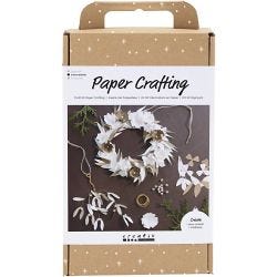 Kit de manualidades Decoración de Papel, Guirnalda, blanco, color natural claro, 1 paquete