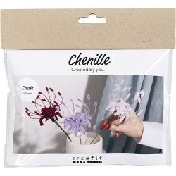 Mini Kit de Manualidades de Flores con Limpiapipas, Araña de lirios, rosado suave, lila claro, rojo oscuro, 1 paquete