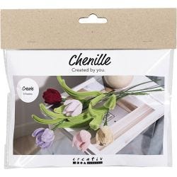 Mini Kit de Manualidades de Flores con Limpiapipas, Tulipanes, surtido de colores, 1 paquete