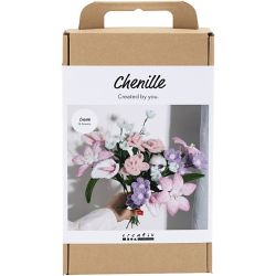 Kit de Manualidades de Flores con Limpiapipas, Flores, colores pastel, 1 paquete