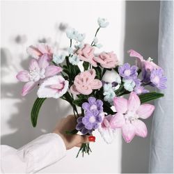 Kit de Manualidades de Flores con Limpiapipas, Flores, colores pastel, 1 paquete