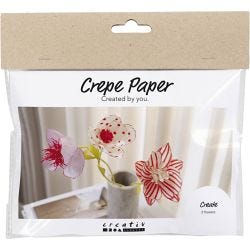 Mini Kit de manualidades Papel Crepé, Flores, colores pastel, 1 paquete