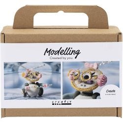 Mini kit de manualidades de modelado, robot, gris, rosa, 1 paquete