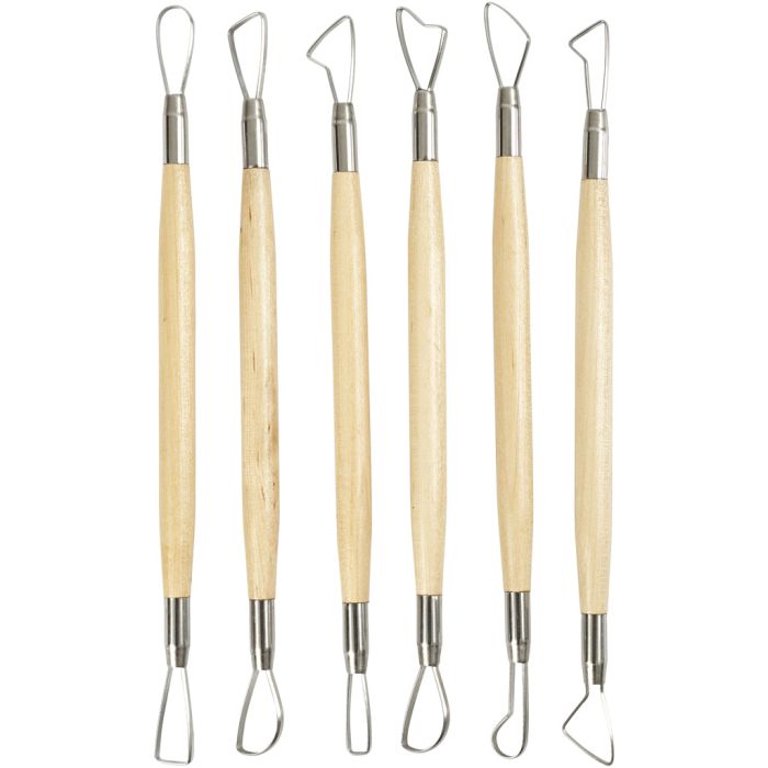 Herramientas de bucle para arcilla, puntas afiladas, L. 20 cm, 6 ud/ 1 paquete