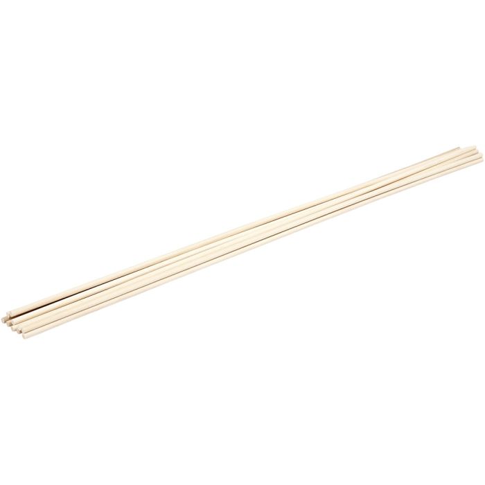 Palo de madera, L. 60 cm, dia 6 mm, 10 ud/ 1 paquete