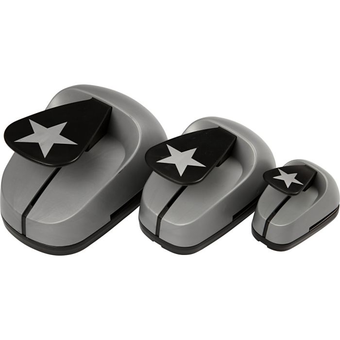 Set de troqueles para manualidades, Estrellas, medidas 25+49+75 mm, 3 ud/ 1 paquete