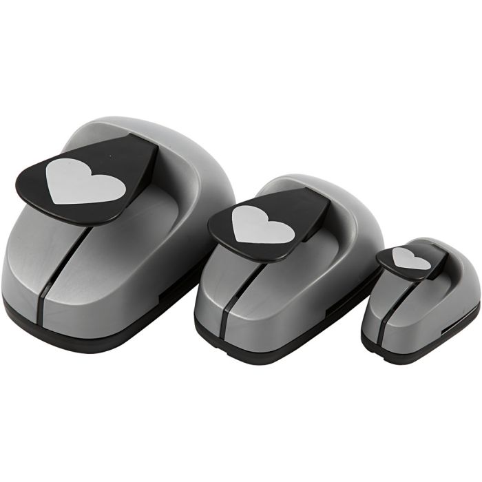 Set de troqueles para manualidades, Corazones, medidas 25+49+75 mm, 3 ud/ 1 paquete