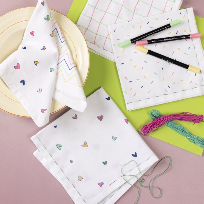 Servilletas de tela con diseños coloridos
