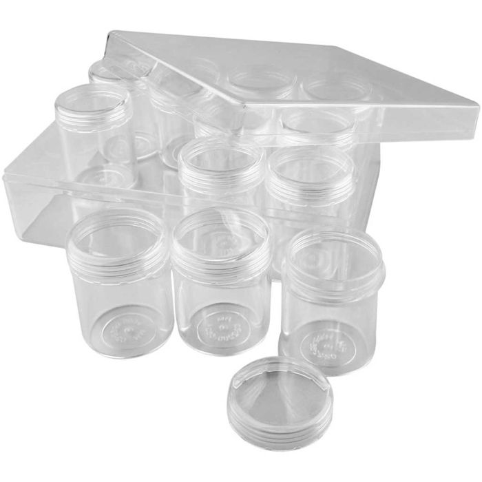 Contenedores de almacenamiento, A: 47 mm, dia 37 mm, 35 ml, 12 ud/ 1 set